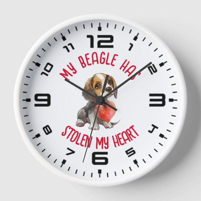 Horloge Mon Beagle A Volé Mon Coeur (Recto)