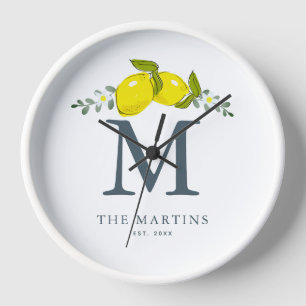 Horloge Monogramme blanc de citron vert