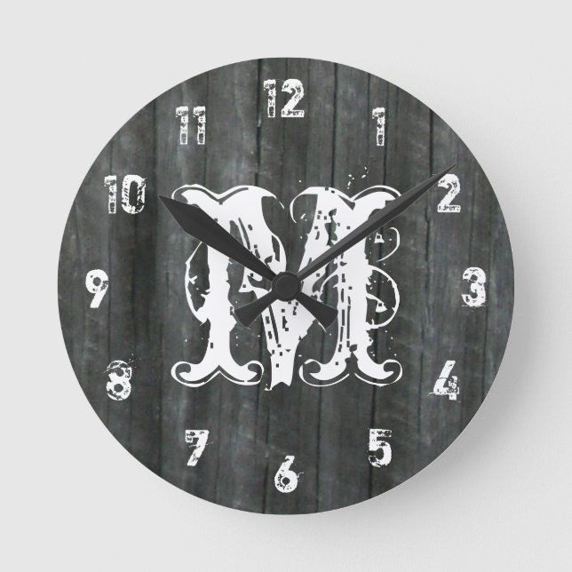 Horloge Monogramme inspirée du bois de la grange p (Recto)