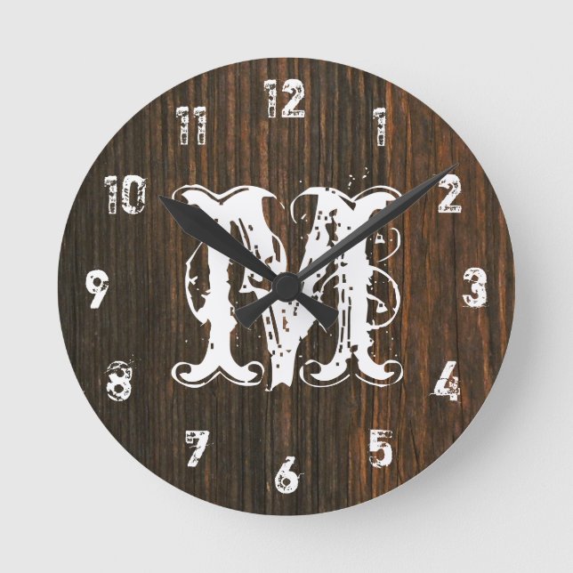 Horloge Monogramme inspirée du bois foncé de la gr (Recto)