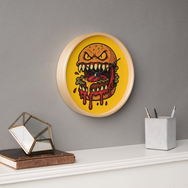 Horloge Monstre Cheeseburger (Bureau)