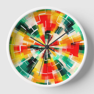 Horloge Motif Abstrait multicolore