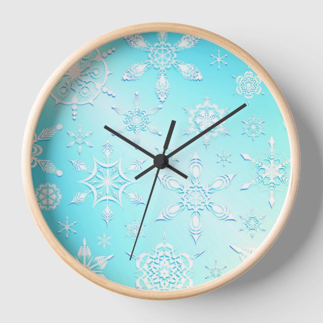 Horloge Motif Crystal Snowflakes (Recto)