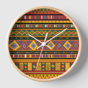 Horloge Motif d'art ethnique en Afrique