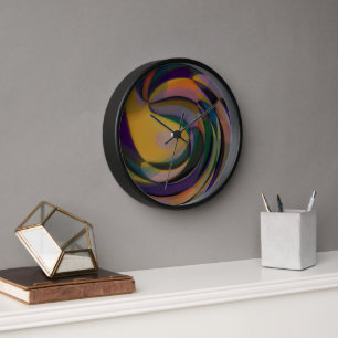 Horloge Motif d'art rétro futuriste
