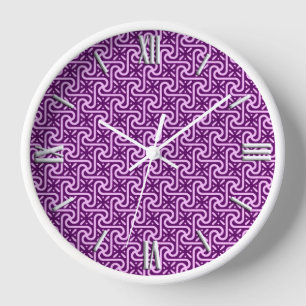 Horloge motif de carreau égyptien, améthyste et orchidée