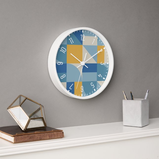 Horloge Motif de formes abstraites de géométrie moyenne (Bureau)