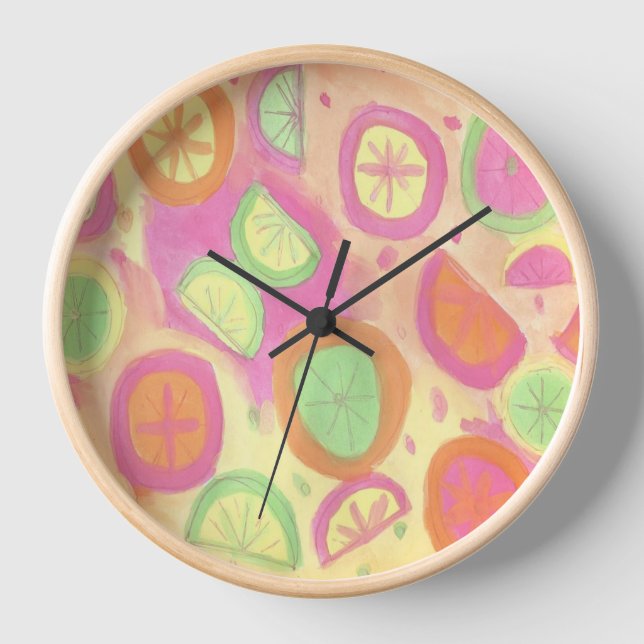 Horloge Motif de limonade rose (Recto)
