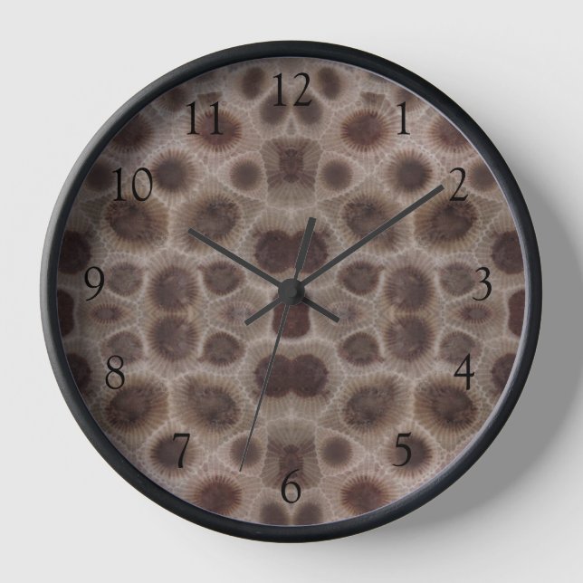 Horloge Motif de pierre Petosky grands lacs du Michigan (Recto)