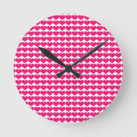 Horloge Motif des Coeurs mignons roses