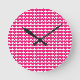 Horloge Motif des Coeurs mignons roses