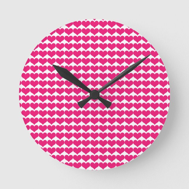 Horloge Motif des Coeurs mignons roses (Recto)