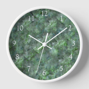 Horloge motif en granit de quartz vert Abstrait