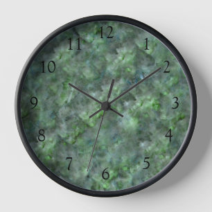 Horloge motif en granit de quartz vert Abstrait