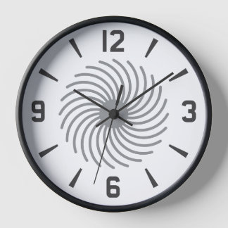 Horloge Motif géométrique moderne en spirale noire et blan