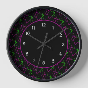 Horloge Motif géométrique Retro Neon