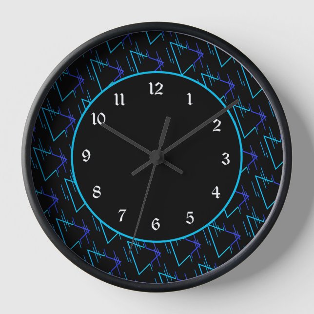 Horloge Motif géométrique Retro Neon (Recto)