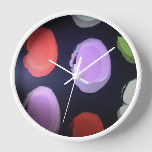 Horloge Motif moderne coloré Polka Point Art Imprimer