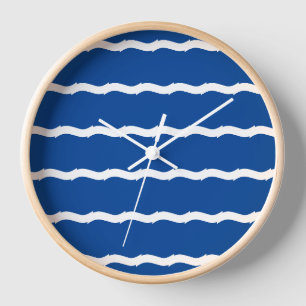 Horloge Motif moderne de vagues de mer bleues côtières