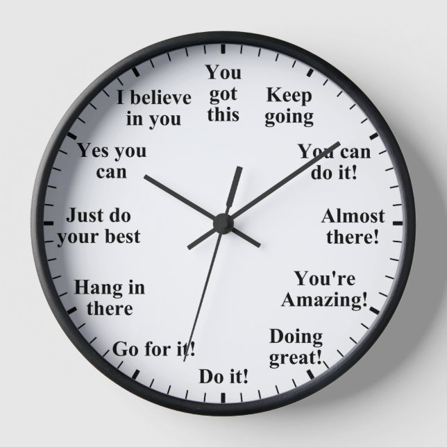 Horloge Motivationnel Encourager les mots Penser positivem (Recto)