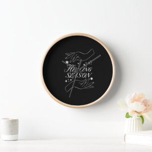 Horloge motivationnelle noire Horloge murale Main