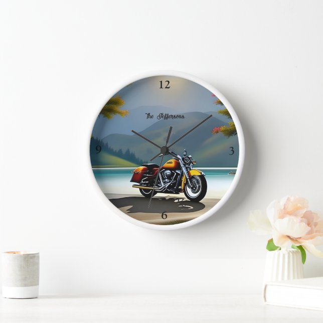 Horloge Moto Parking près du lac (Maison)