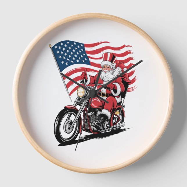 Horloge Motocyclette Patriotique Oncle Sam (Recto)