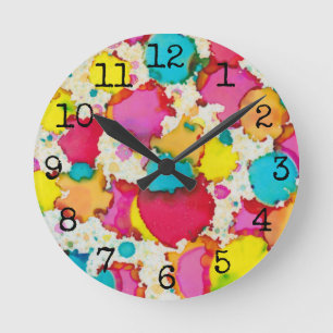 Horloge moyenne "Confetti coloré"