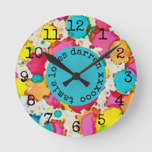 Horloge Moyenne "Temps Confetti"