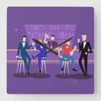 Horloge Mur Acrylique De Barre Gay Rétro