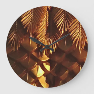 Horloge Mur Acrylique Feuille D'Or