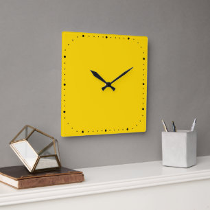 Horloge Mur Carré Or Sans Numéros