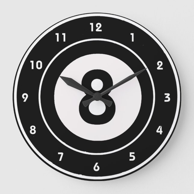 Horloge Mur De Conception À Huit Balles Billard (Recto)