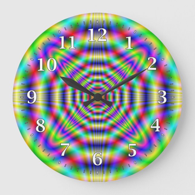 Horloge Mur Décorative Psychédélique Néon (Recto)