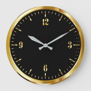 Horloge Mur Or et Noir