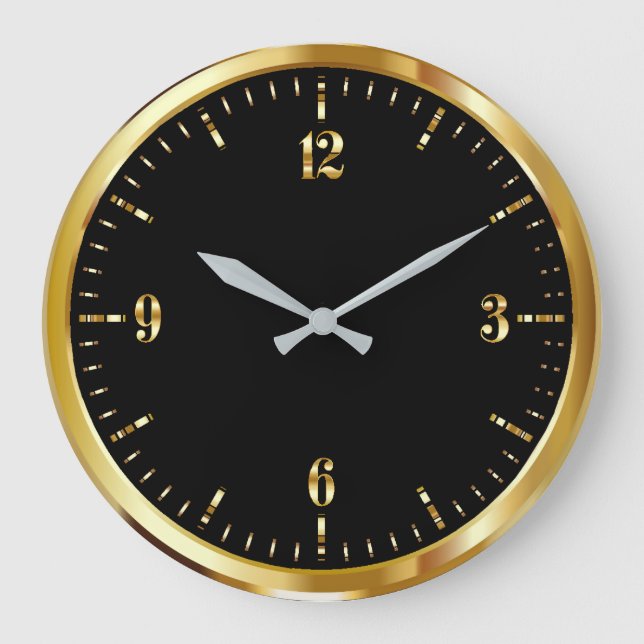 Horloge Mur Or et Noir (Recto)
