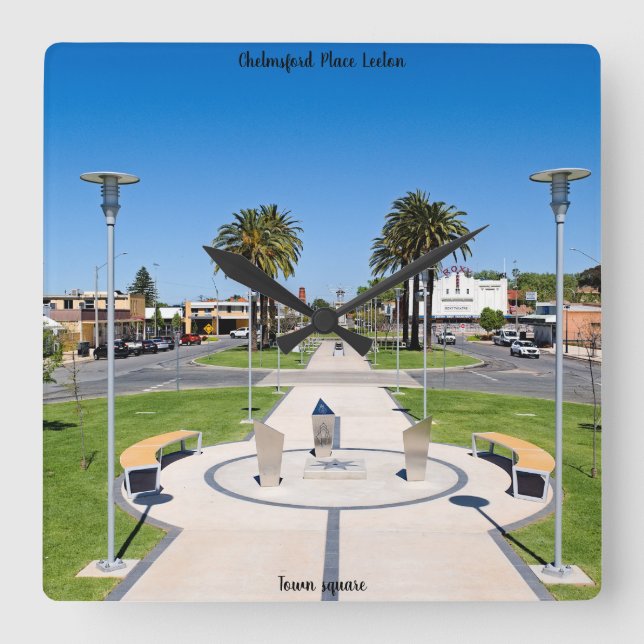 Horloge murale 27,3 cm carré acrylique (Recto)