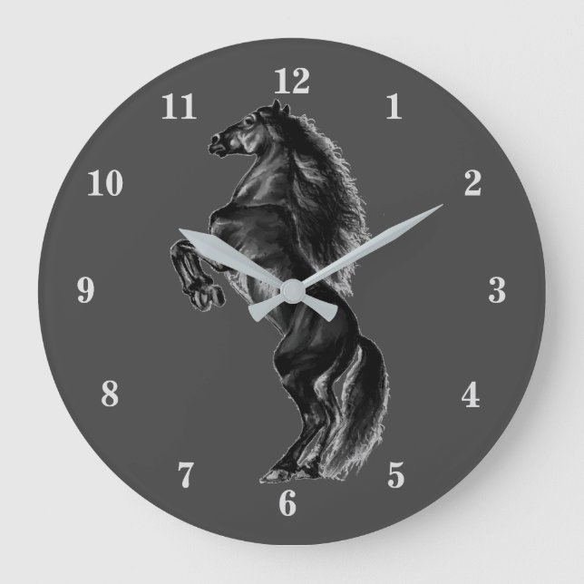 Horloge murale à cheval sauvage dressée - Choisiss (Recto)