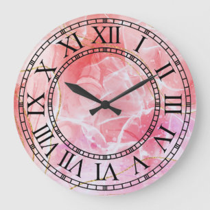 Horloge murale à chiffres romains en marbre classi