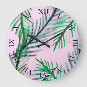 Horloge murale à feuilles