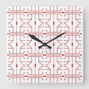 Horloge murale à motif abstrait de hiéroglyphes