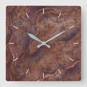 Horloge murale à motif de marbre marron
