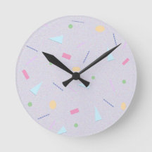 Horloge murale à motif géométrique des années 80 v
