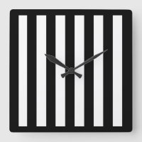 Horloge murale à rayures noir et blanc