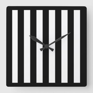 Horloge murale à rayures noir et blanc
