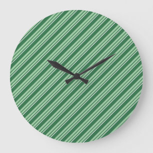 Horloge murale à rayures shamrock foncée et verte