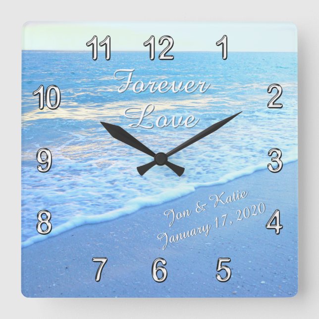 Horloge murale à thème de la plage Mariage personn (Recto)