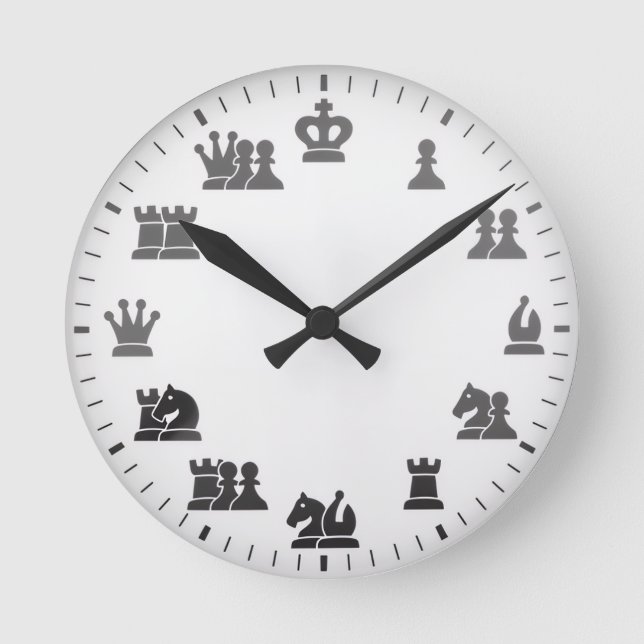 Horloge murale à thème des échecs (Recto)