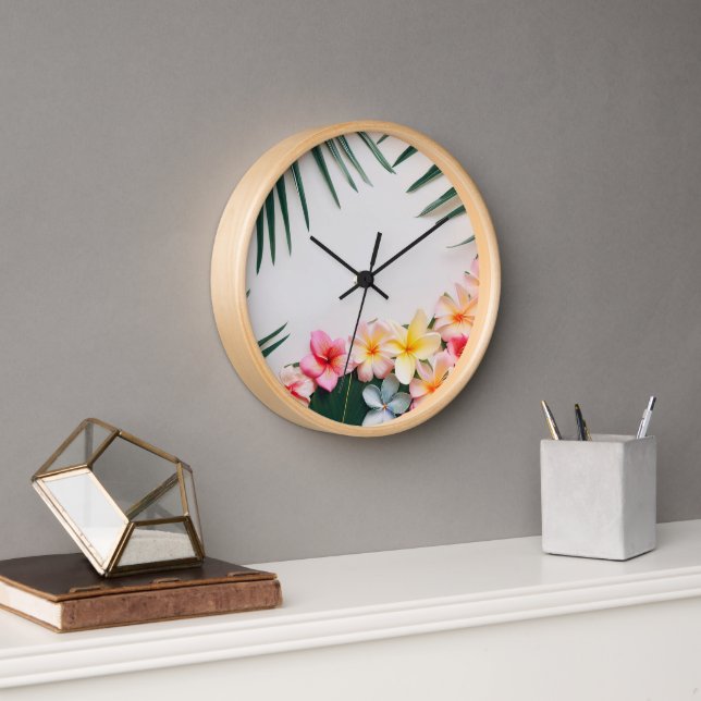 Horloge murale à thème tropical (Bureau)