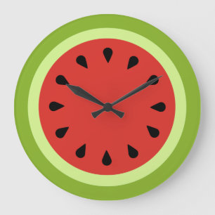 Horloge murale à tranche de pastèque rouge